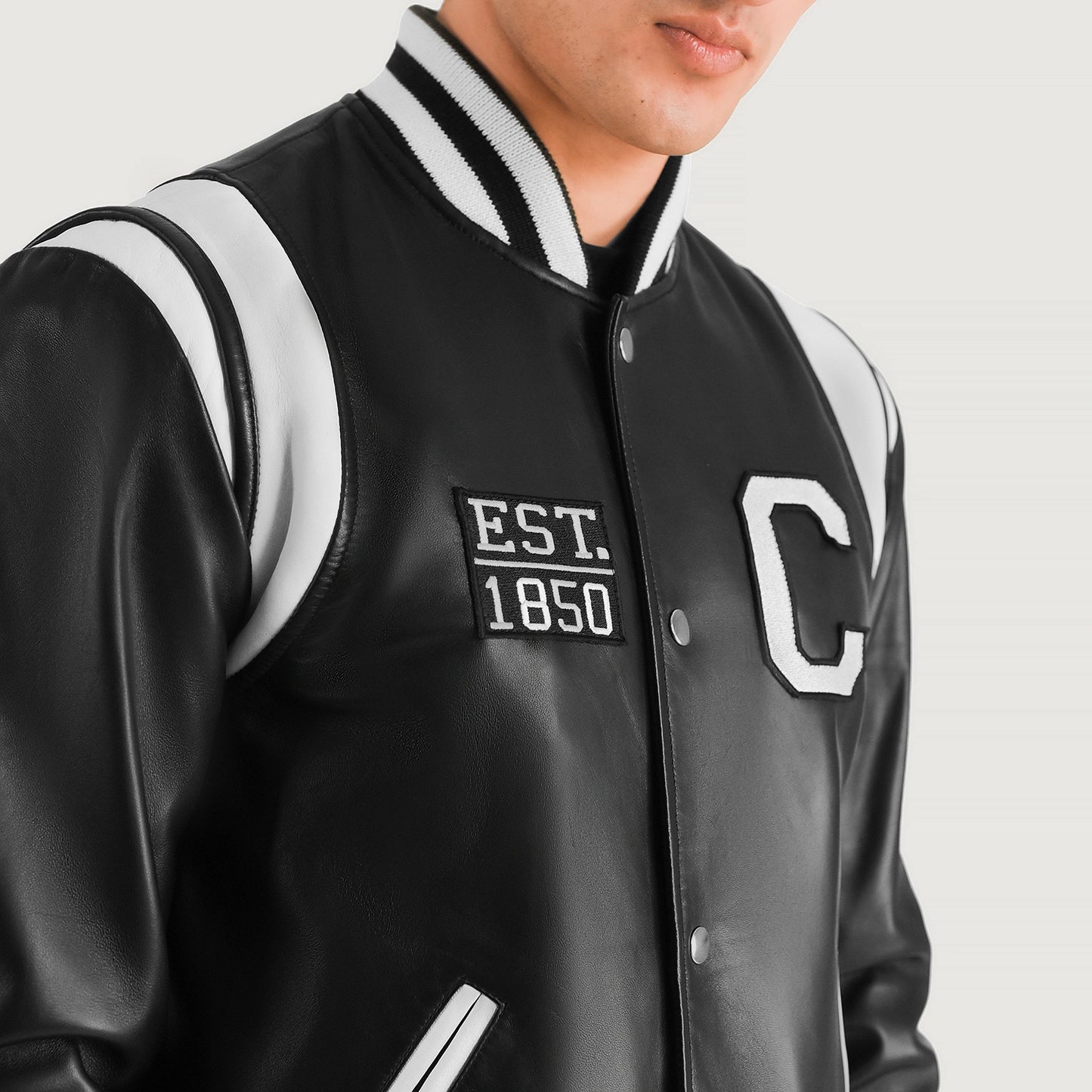 Veste universitaire en cuir Liberty California - Pour homme
