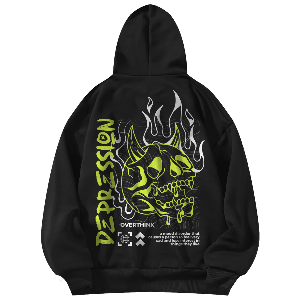 'Depression' Black Hoodie Unisex