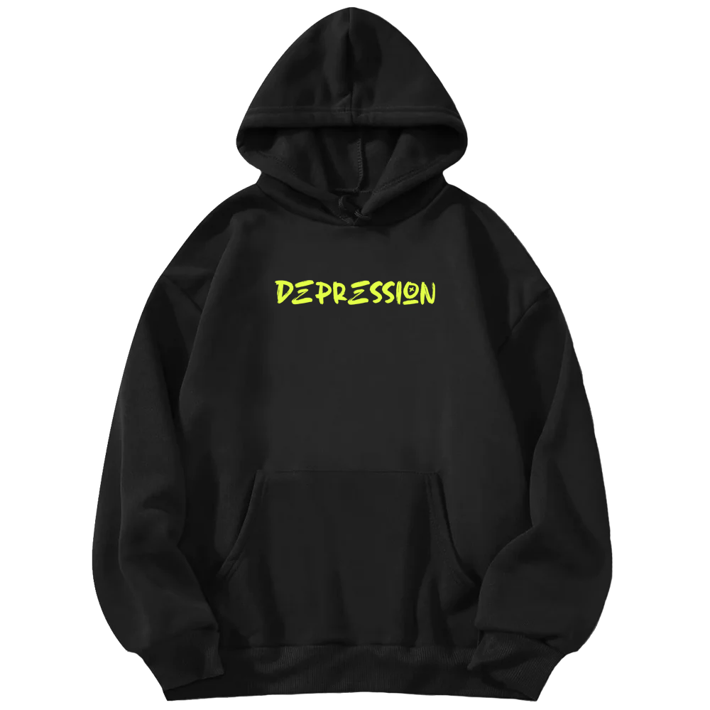 'Depression' Black Hoodie Unisex