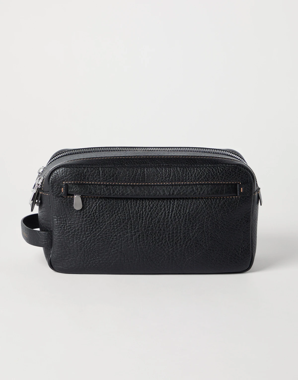 Calfskin Beauty Case with Double Zipper