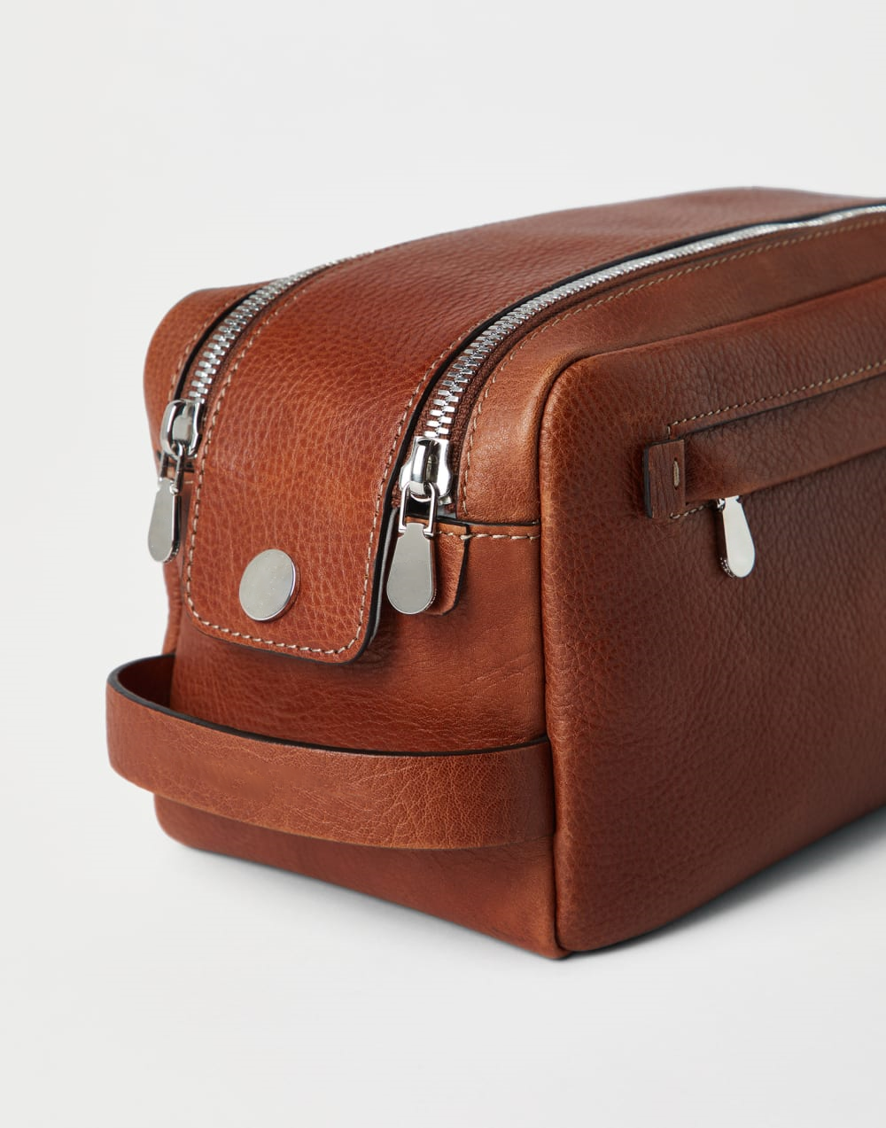 Calfskin Beauty Case with Double Zipper