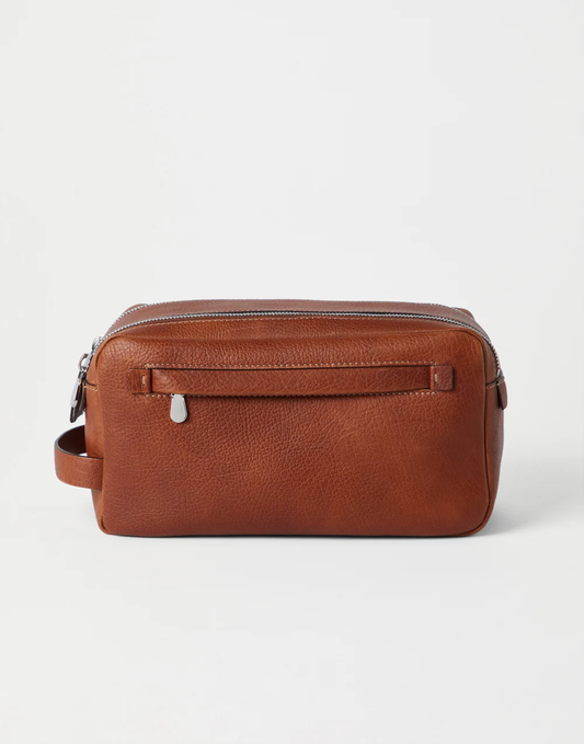Calfskin Beauty Case with Double Zipper