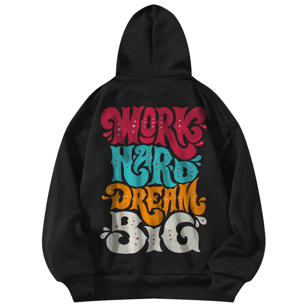 'Work Hard Dream Big' Black Unisex Hoodie