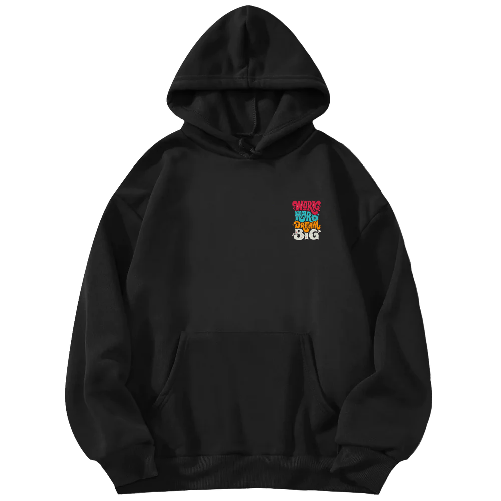 'Work Hard Dream Big' Black Unisex Hoodie