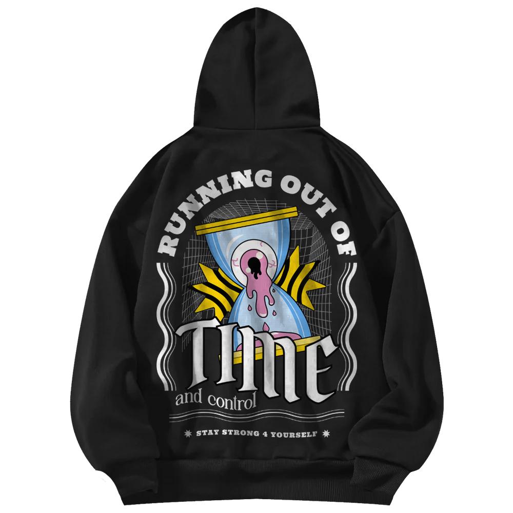 'Running out of time' Black Unisex Hoodie