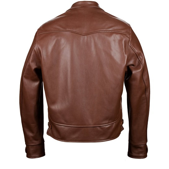 Back view of the Aeromarine Vintage Leather Jacket for Men, highlighting its sleek.
