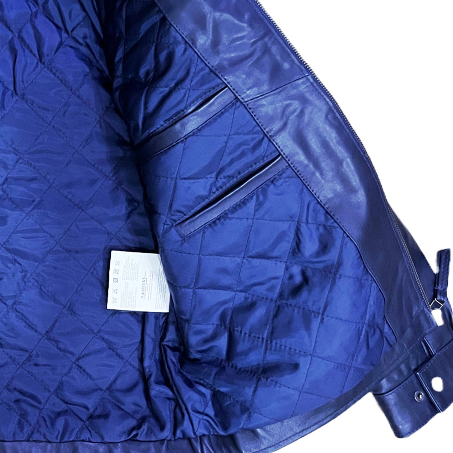 Nexzel Blue Cow Leather Jacket for Men