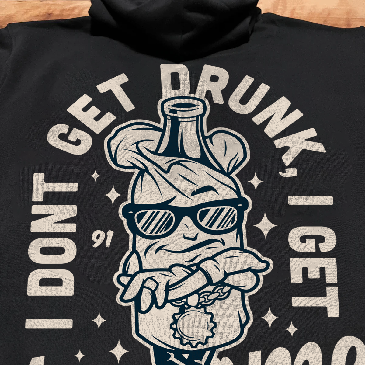 Printed Black Unisex Hoodie