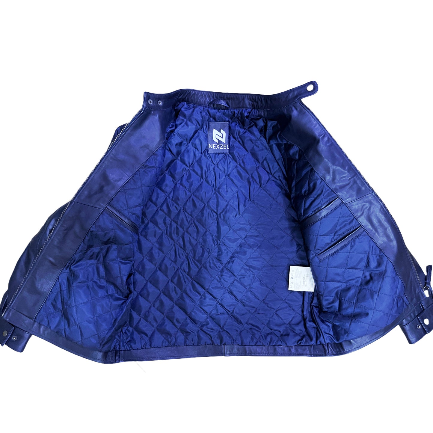 Nexzel Blue Cow Leather Jacket for Men