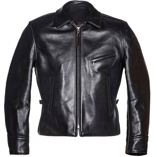 Front view of leather jacket for men 1950's Half Belt