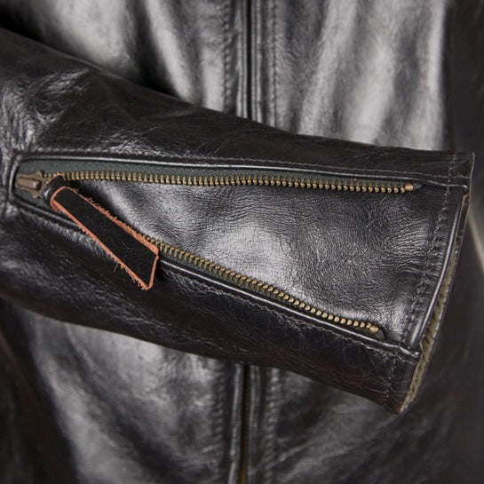 close-up view of zipper cuffs