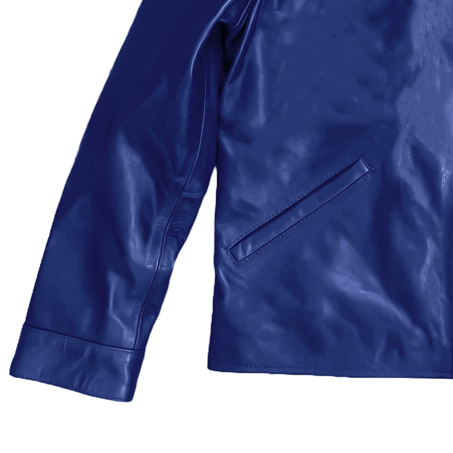 Nexzel Blue Cow Leather Jacket for Men