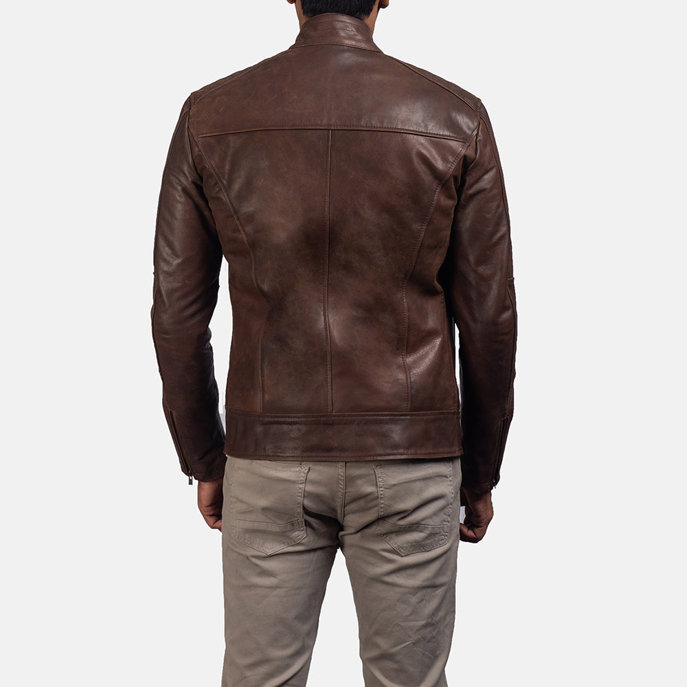 Dean Leather Biker Jacket - For Men