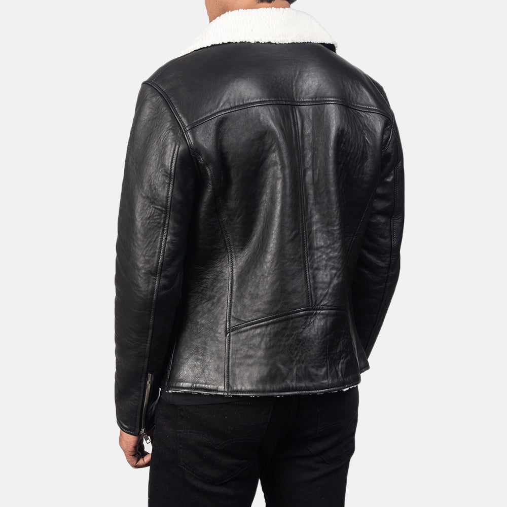 Back view of the Alberto White Shearling Jacket