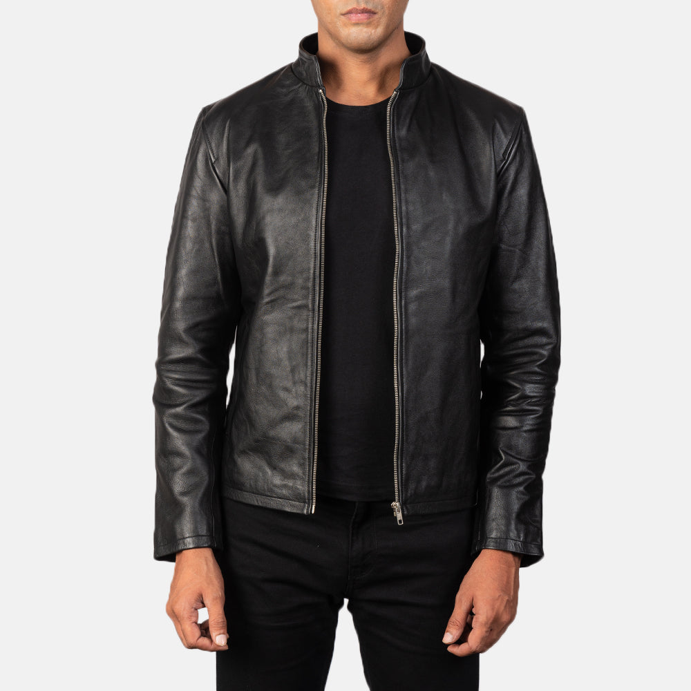 Leather Biker Jacket - For Men