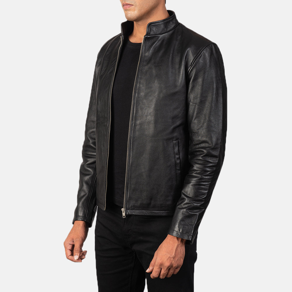 Leather Biker Jacket - For Men