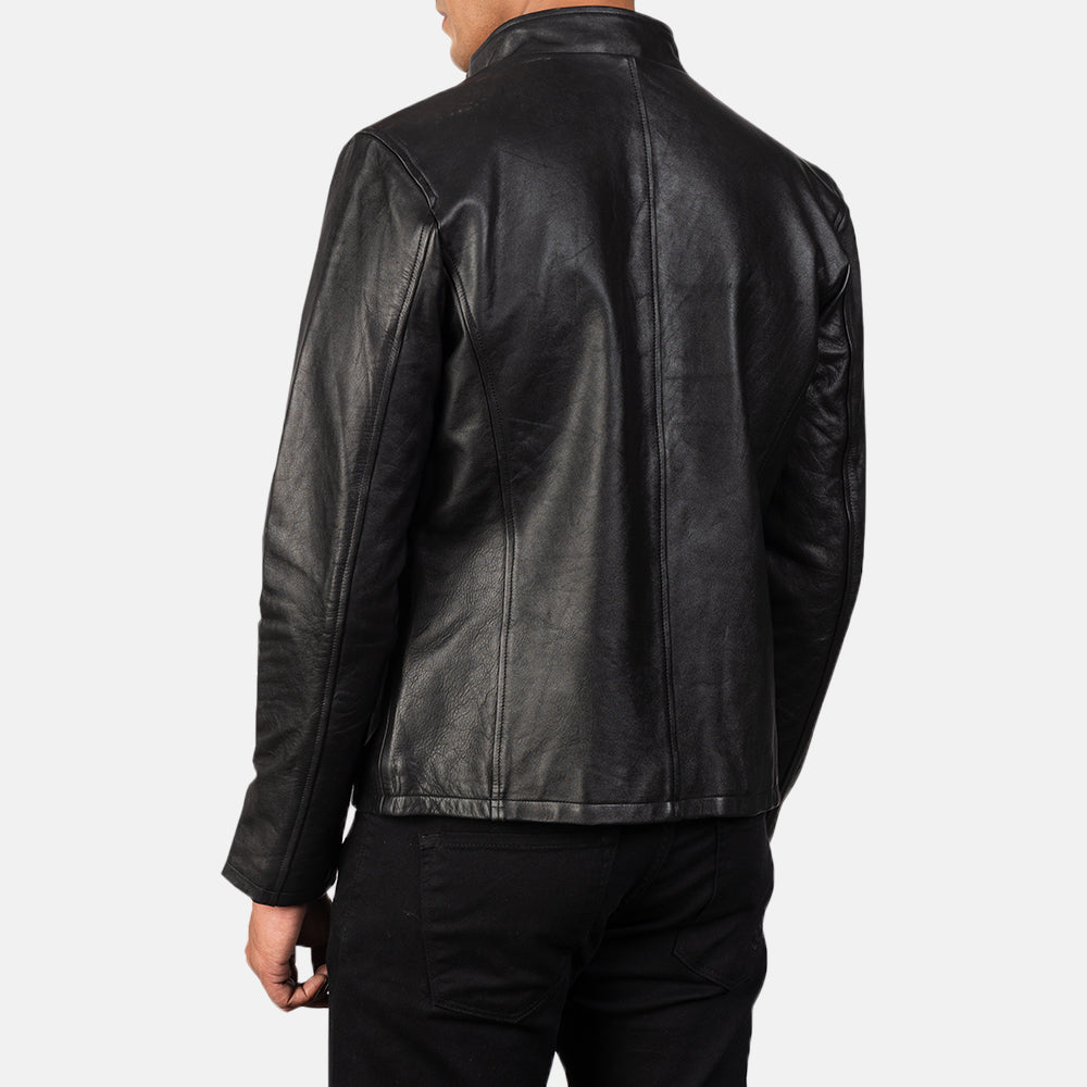 Leather Biker Jacket - For Men