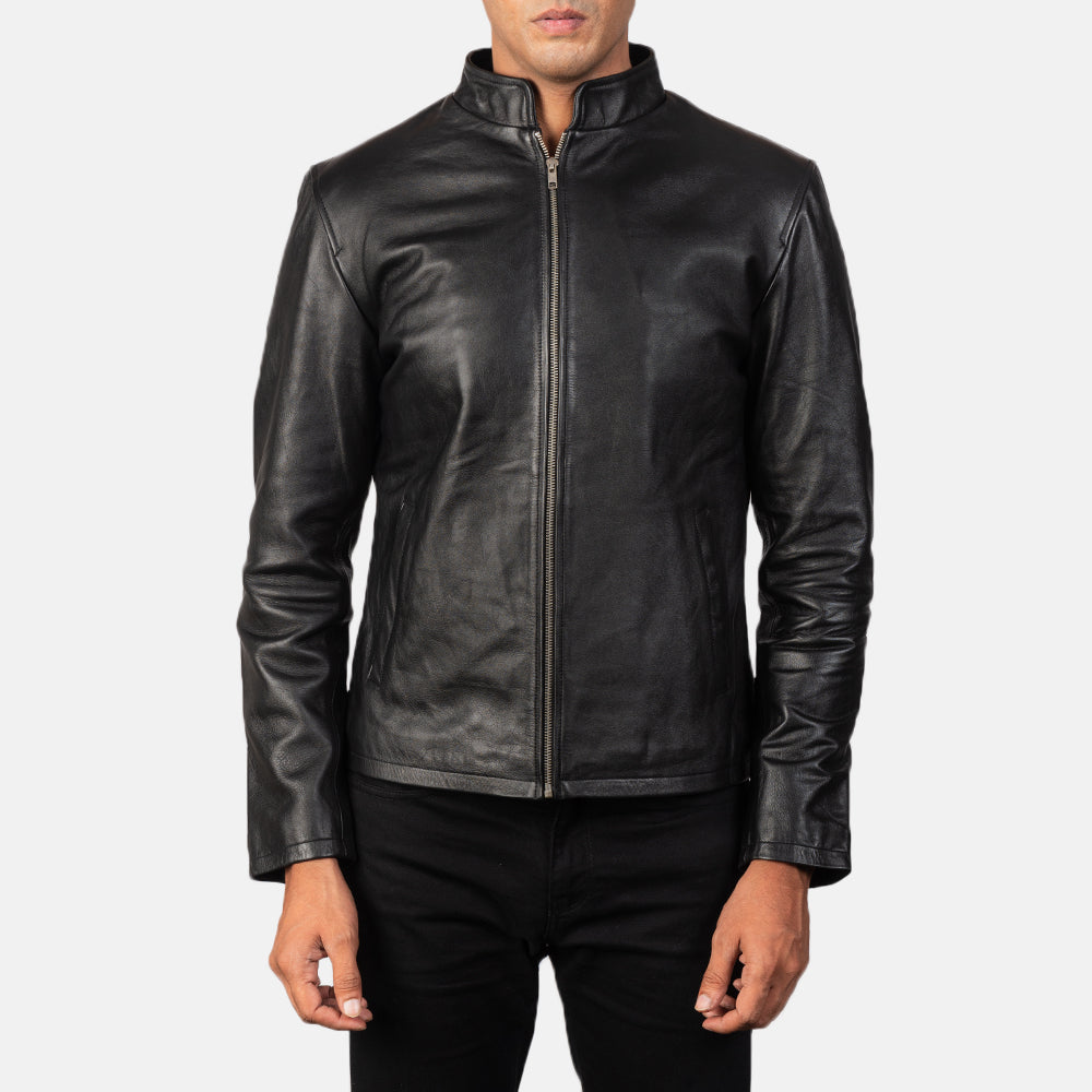 Leather Biker Jacket - For Men