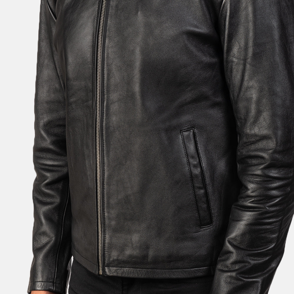 Leather Biker Jacket - For Men