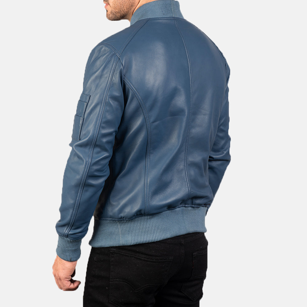 Ma-1 Leather Bomber Jacket - For Men