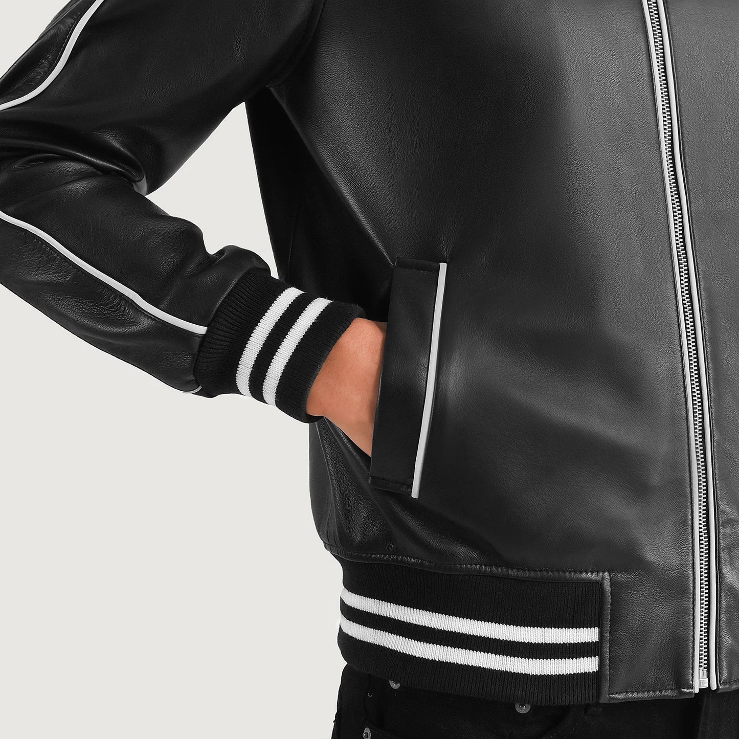 Cooper Leather Varsity Jacket - For Men
