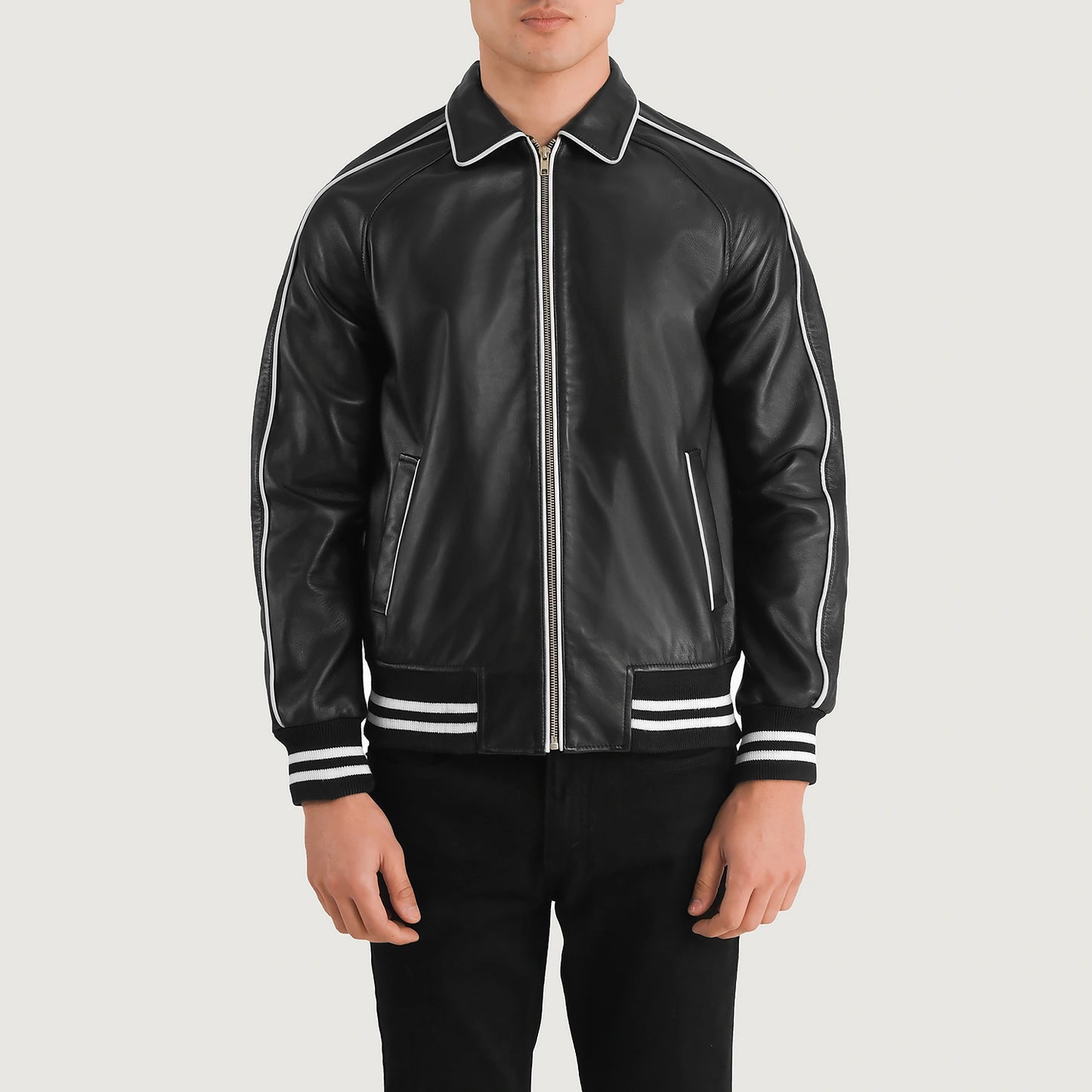 Cooper Leather Varsity Jacket - For Men