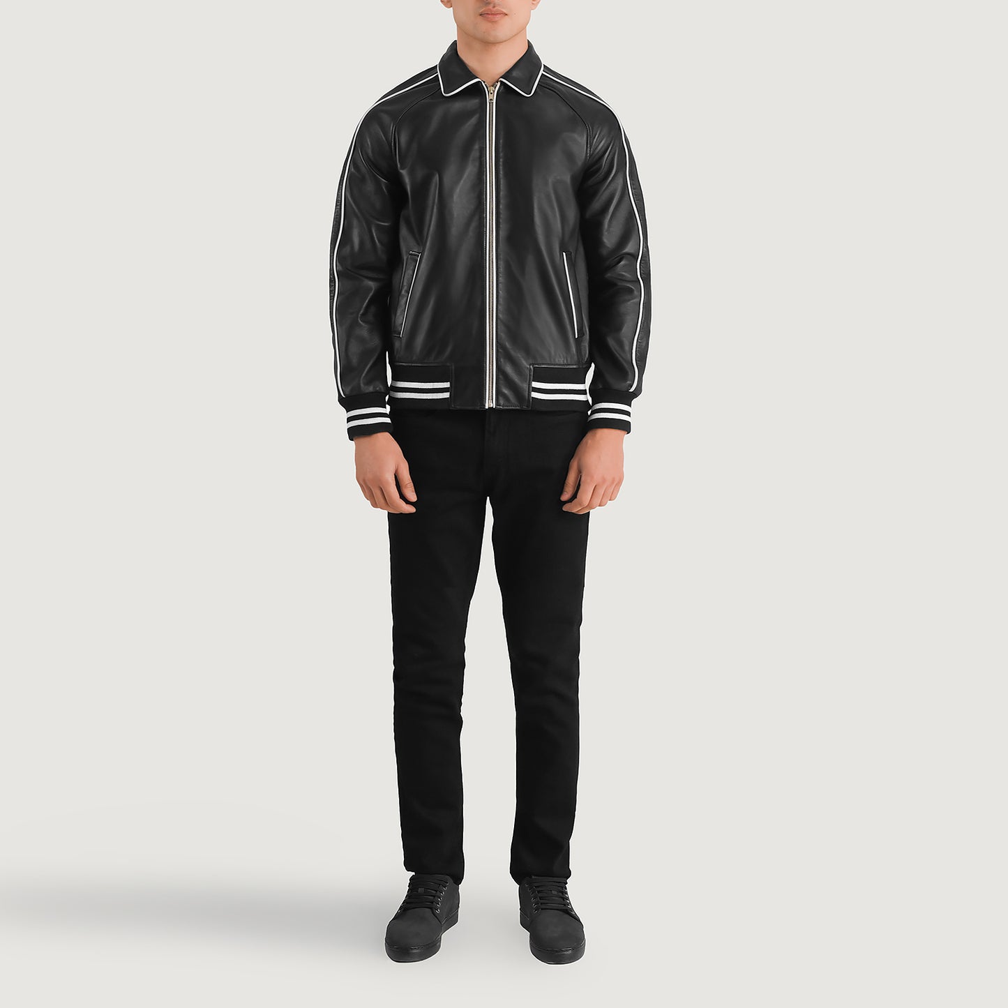 Cooper Leather Varsity Jacket - For Men