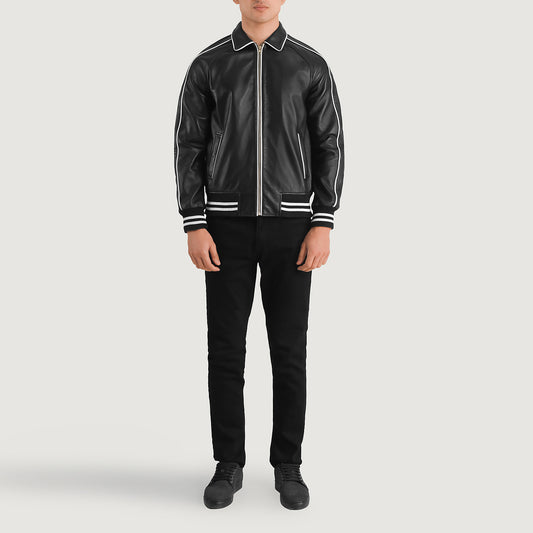 Cooper Leather Varsity Jacket - For Men