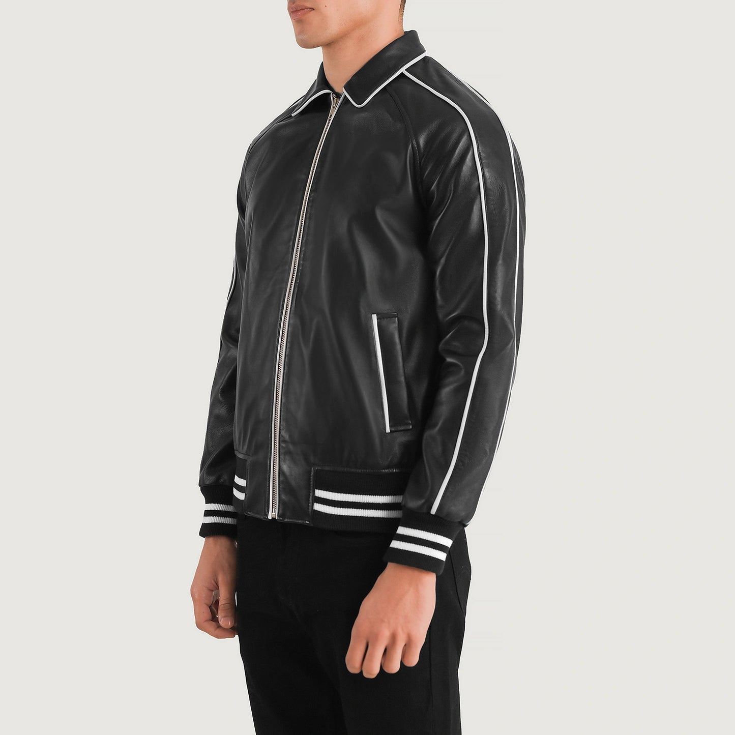 Cooper Leather Varsity Jacket - For Men