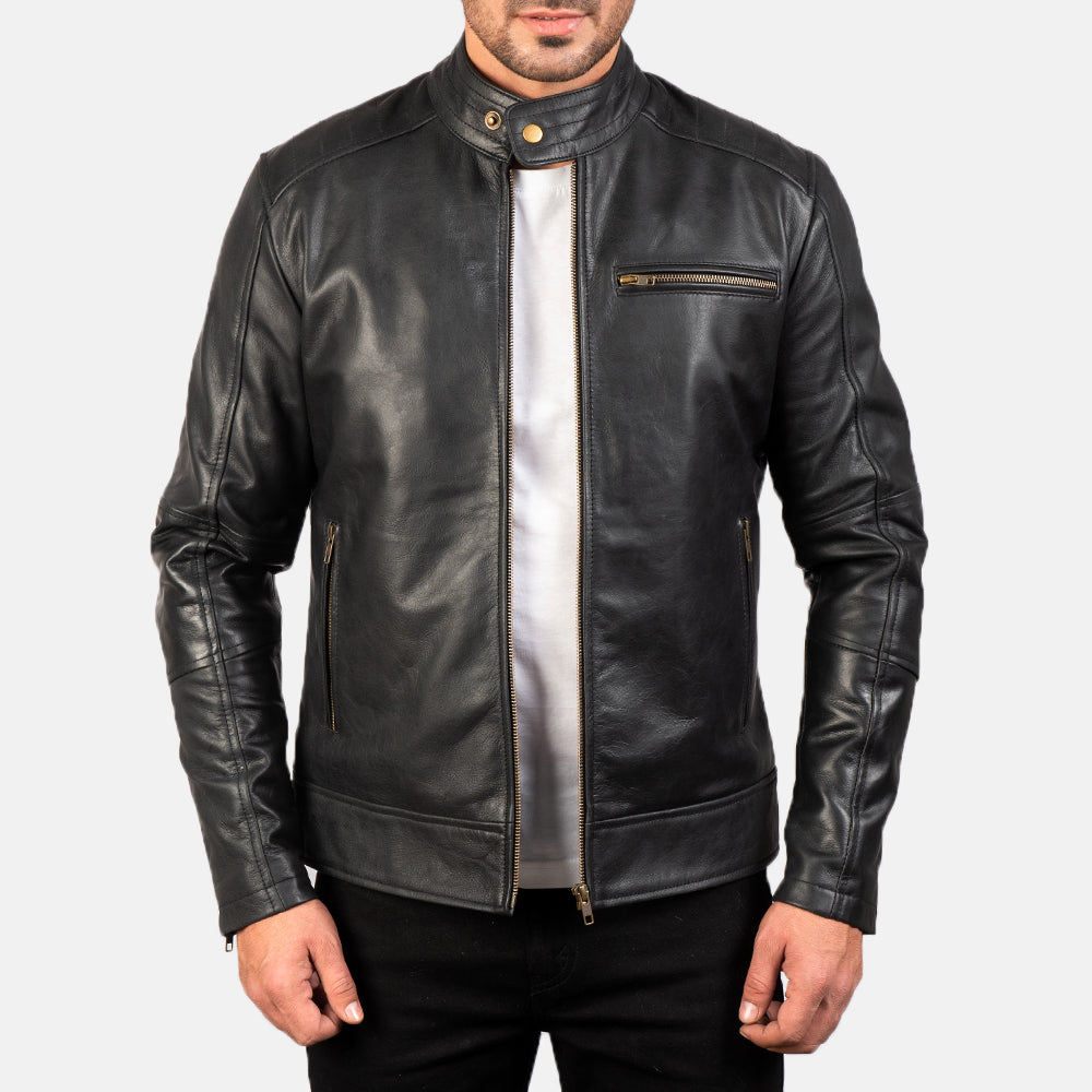Dean Leather Biker Jacket - For Men