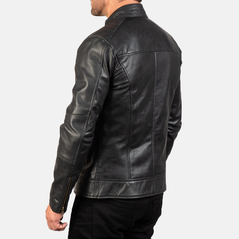 Dean Leather Biker Jacket - For Men