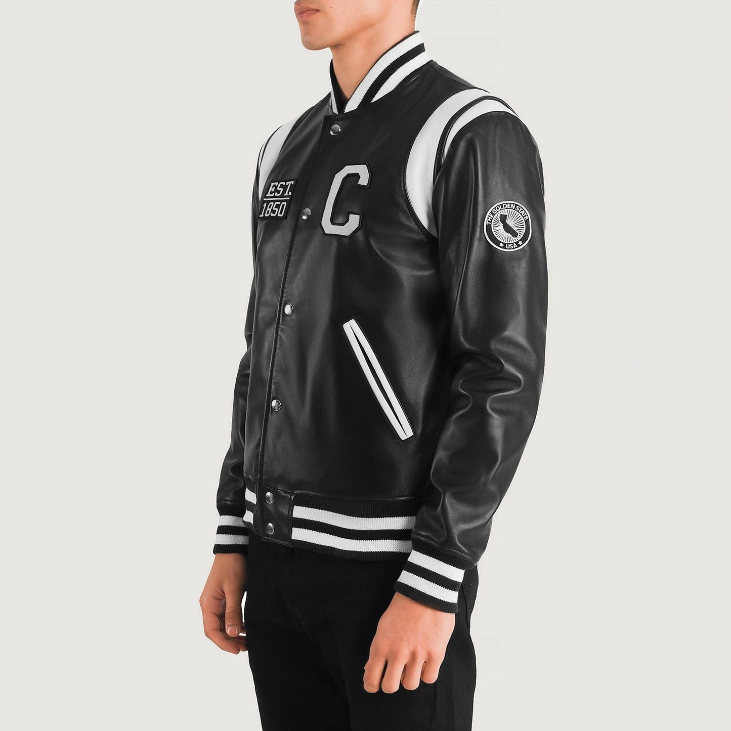 Liberty California Leather Varsity Jacket - For Men