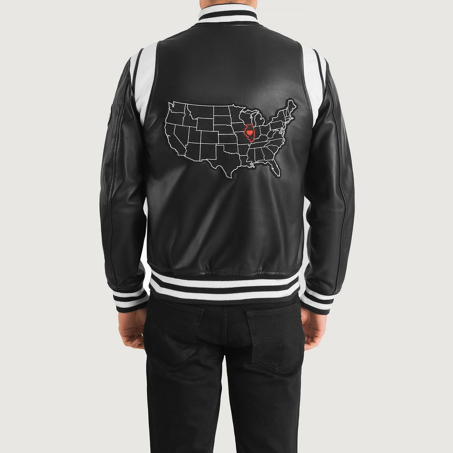Liberty Illinois Leather Varsity Jacket - For Men