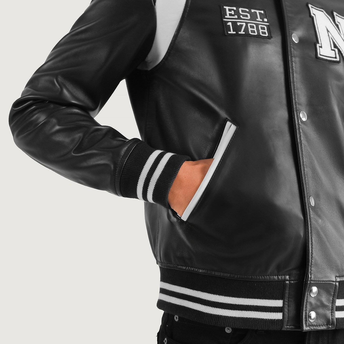 Liberty New York Leather Varsity Jacket - For Men