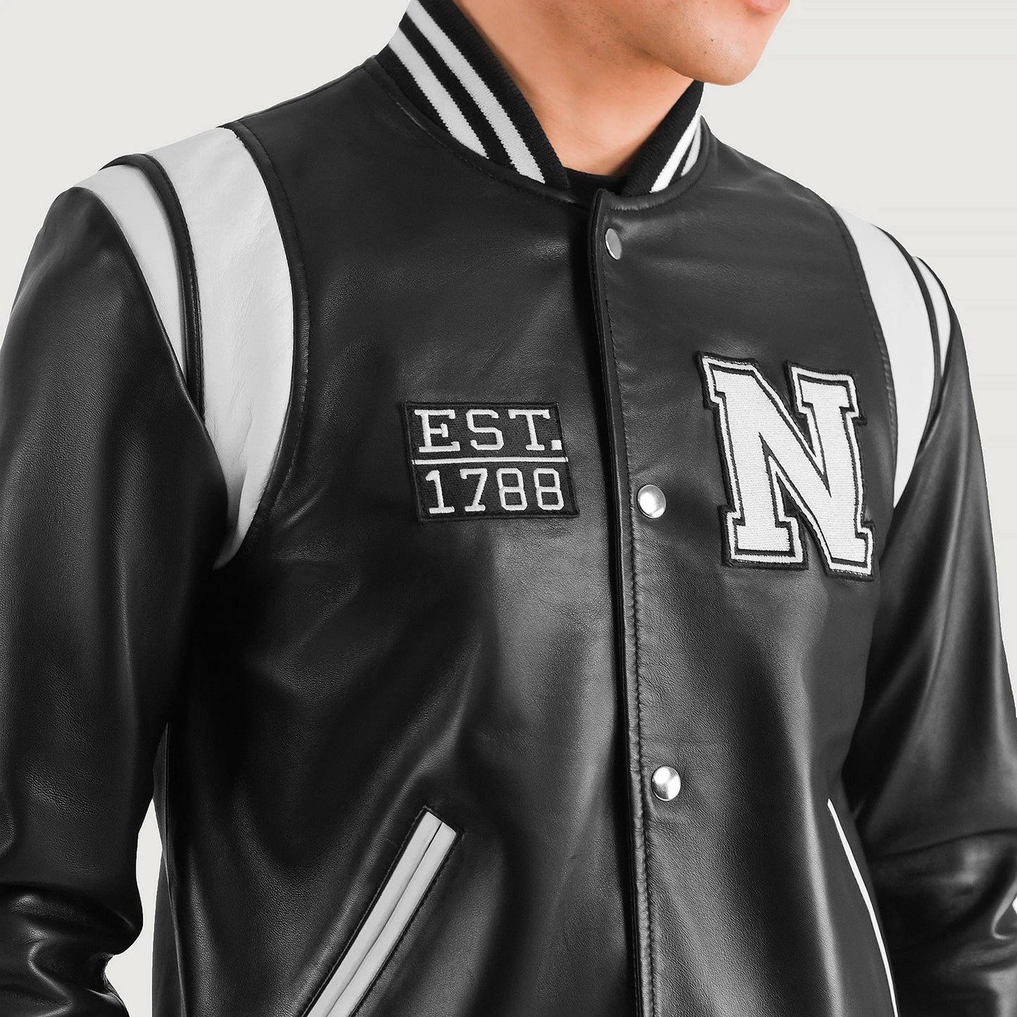 Liberty New York Leather Varsity Jacket - For Men