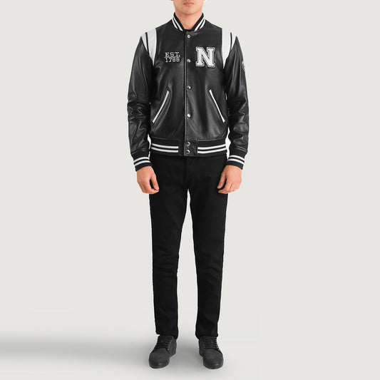 Liberty New York Leather Varsity Jacket - For Men