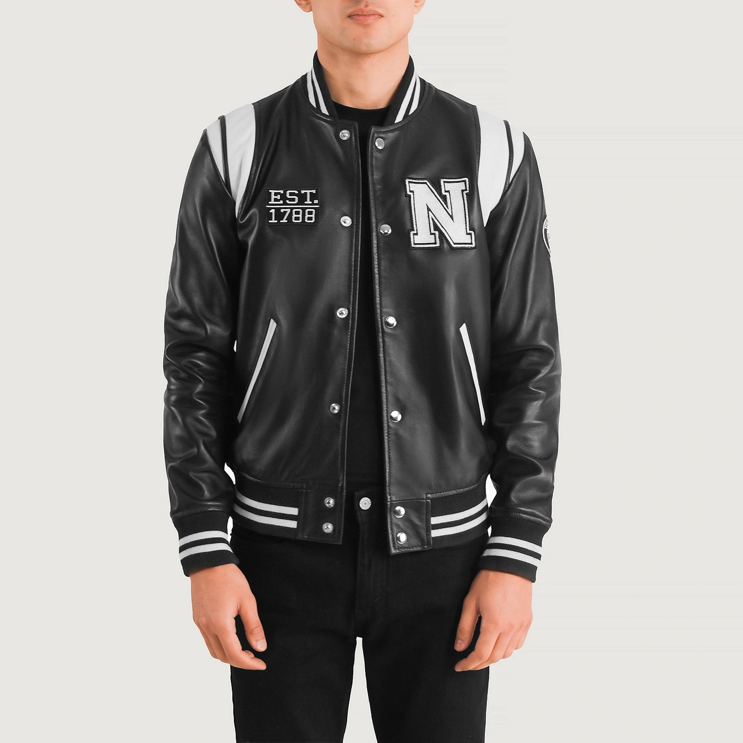 Liberty New York Leather Varsity Jacket - For Men