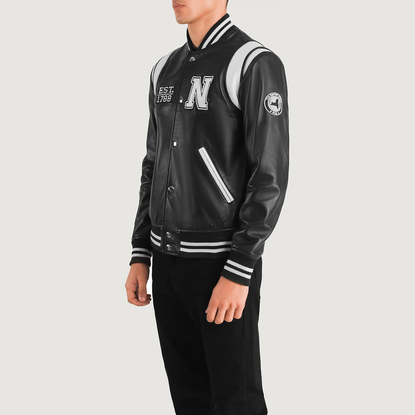 Liberty New York Leather Varsity Jacket - For Men