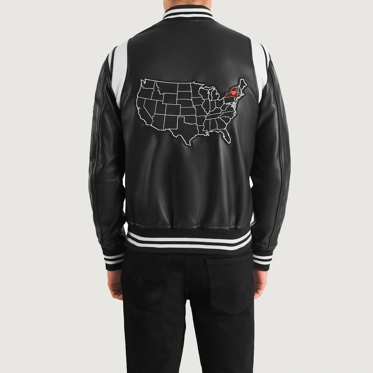 Liberty New York Leather Varsity Jacket - For Men