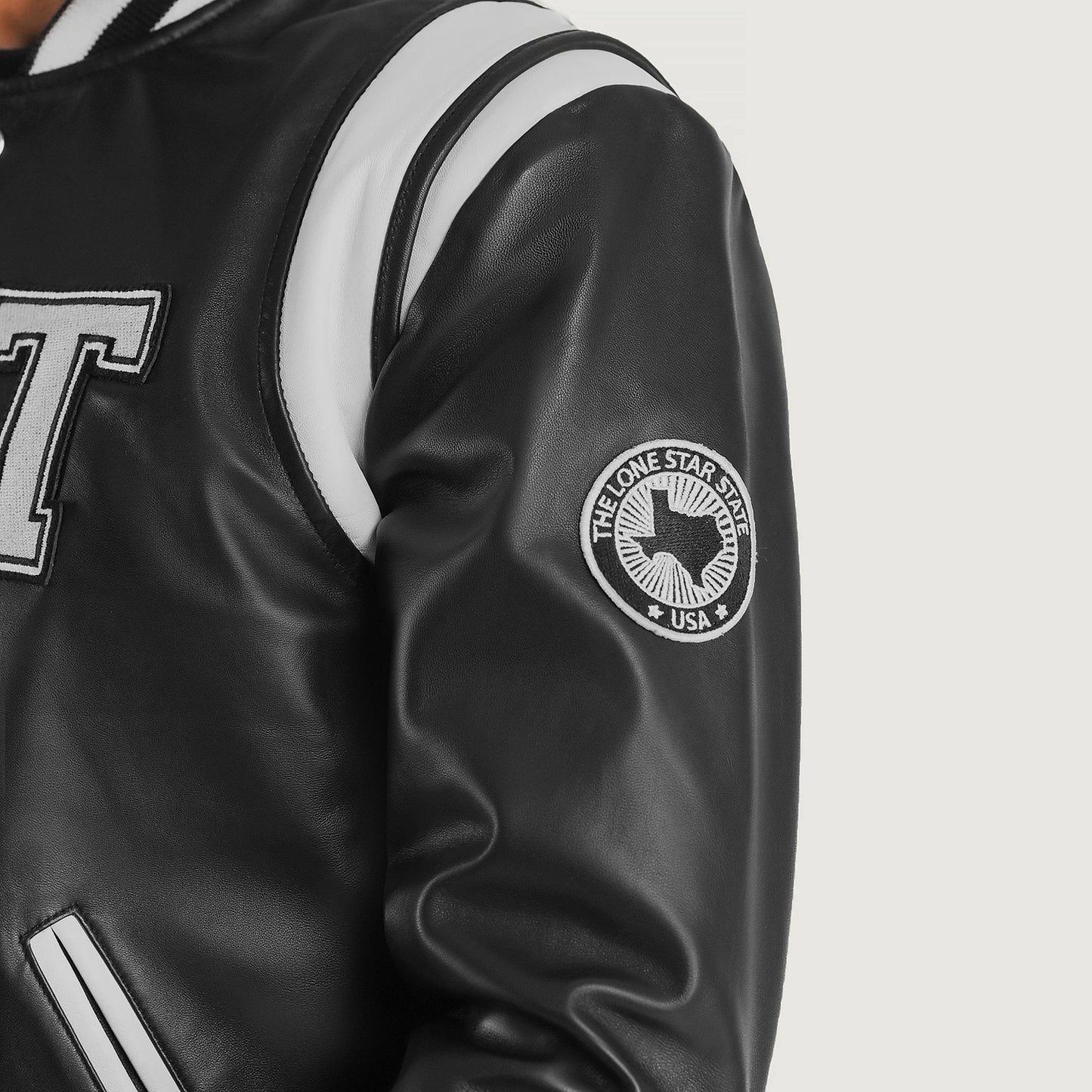 Liberty Texas Leather Varsity Jacket - For Men