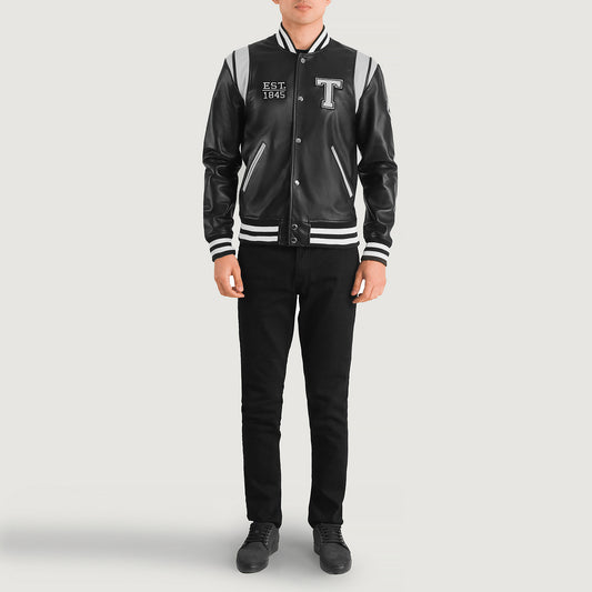 Liberty Texas Leather Varsity Jacket - For Men