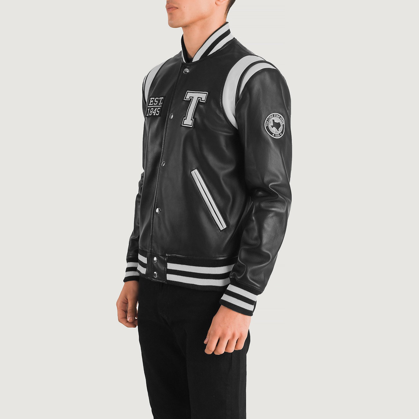 Liberty Texas Leather Varsity Jacket - For Men