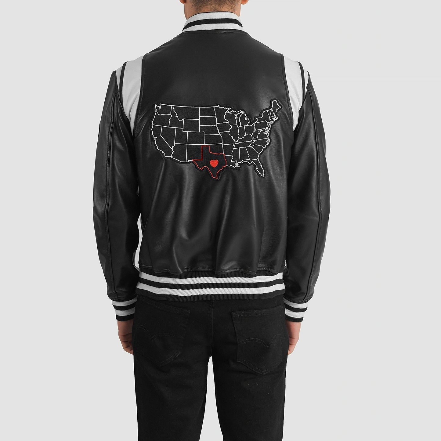 Liberty Texas Leather Varsity Jacket - For Men