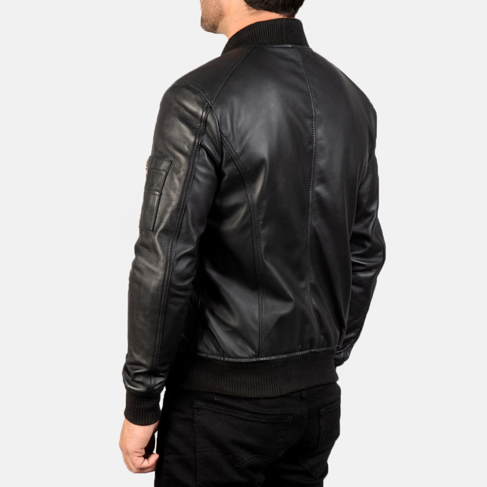 Ma-1 Leather Bomber Jacket - For Men
