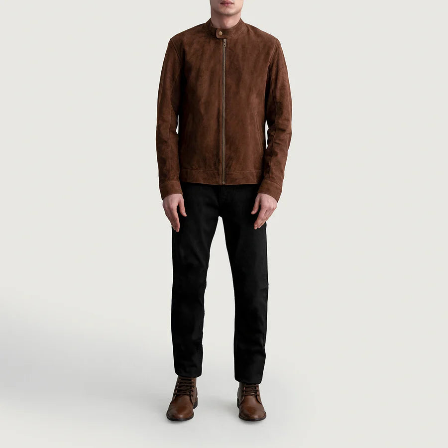 Brown Suede Leather Jacket