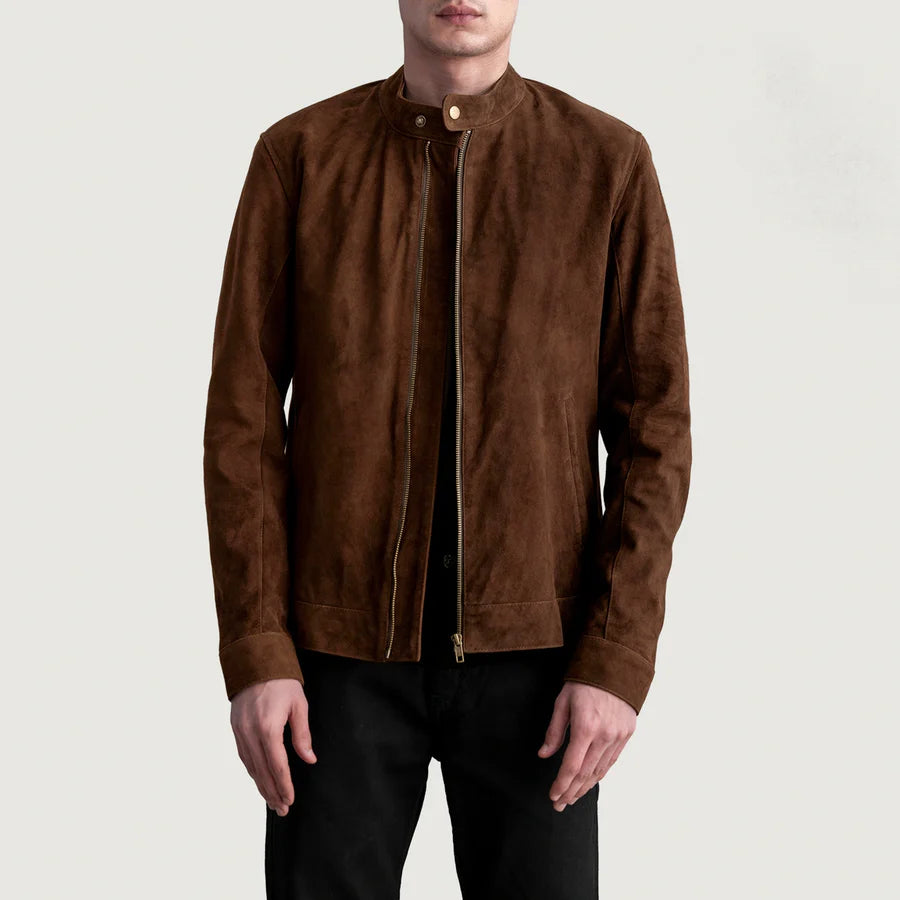 Brown Suede Leather Jacket