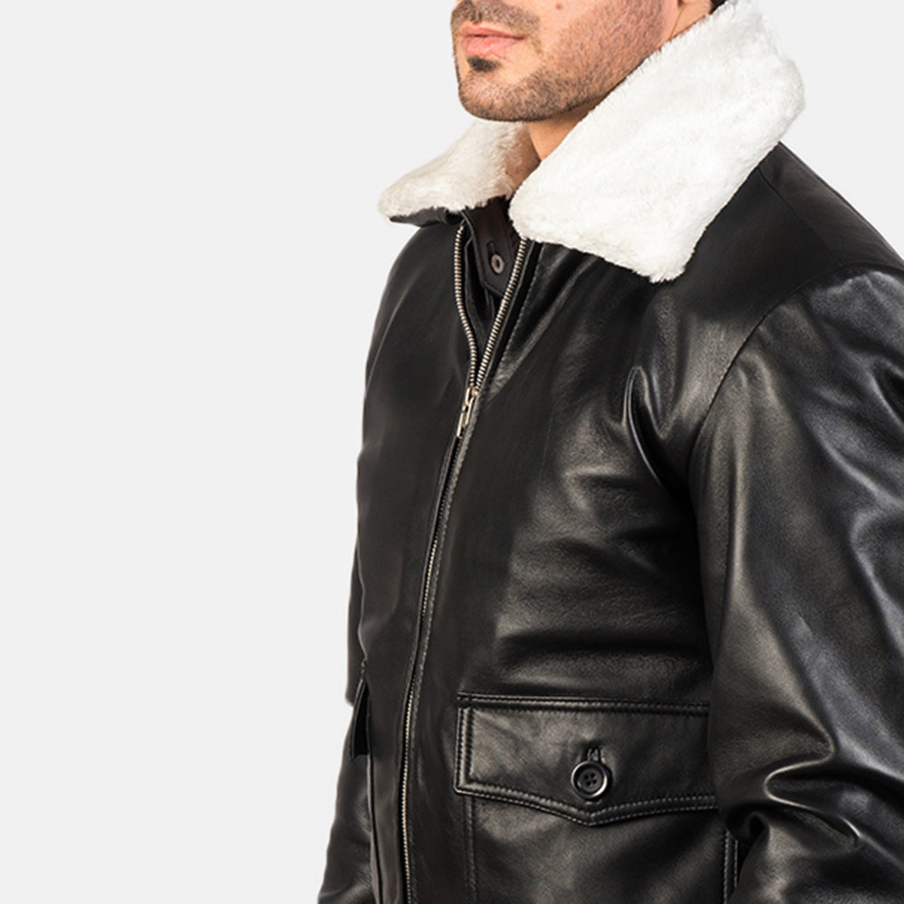 Side view of the Airin G-1 Bomber Leather Jacket 