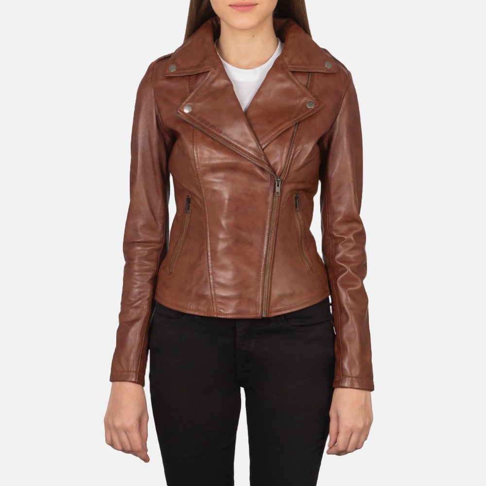Flashback Leather Biker Jacket - For Women