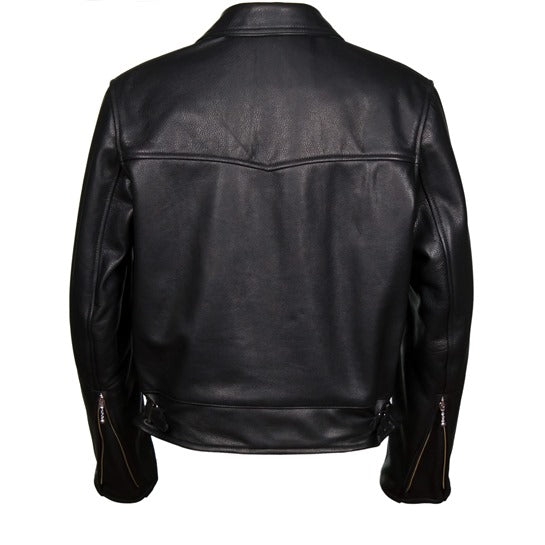 Full back view of the Leather Jacket for Men, highlighting its vintage style