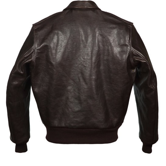 Back view showing the classic leather jacket for men.